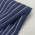 Tissus de mode pongé en polyester imprimé à rayures bleu marine